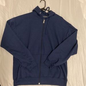 blue jacket with hoodie is from athletic works size large